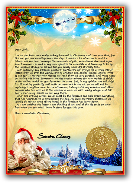 letter from santa a personalised santa letter just for you personalized christmas letter from santa