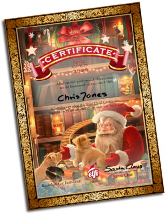 Each child gets a certificate to prove Santa has acknowledged that they have been nice this year