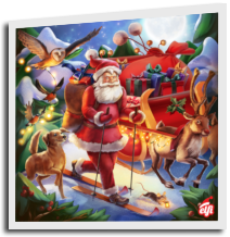 A complimentary door sticker is provided to make sure Santa does not miss your house when delivering presents