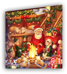 A complimentary door sticker is provided to make sure Santa does not miss your house when delivering presents